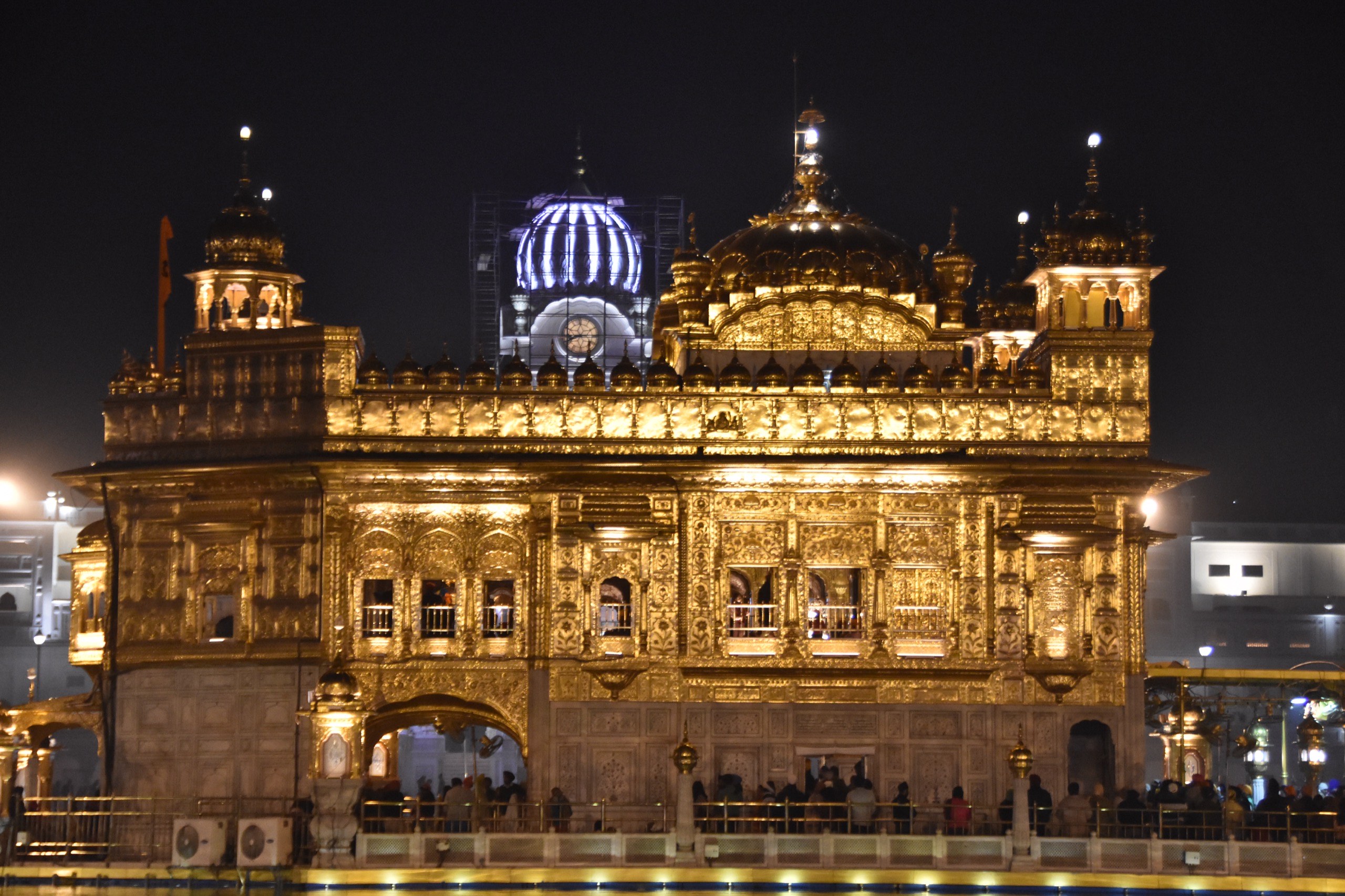 Sri Harmandir Sahib, the Golden Temple, reflected in the sarovar at night